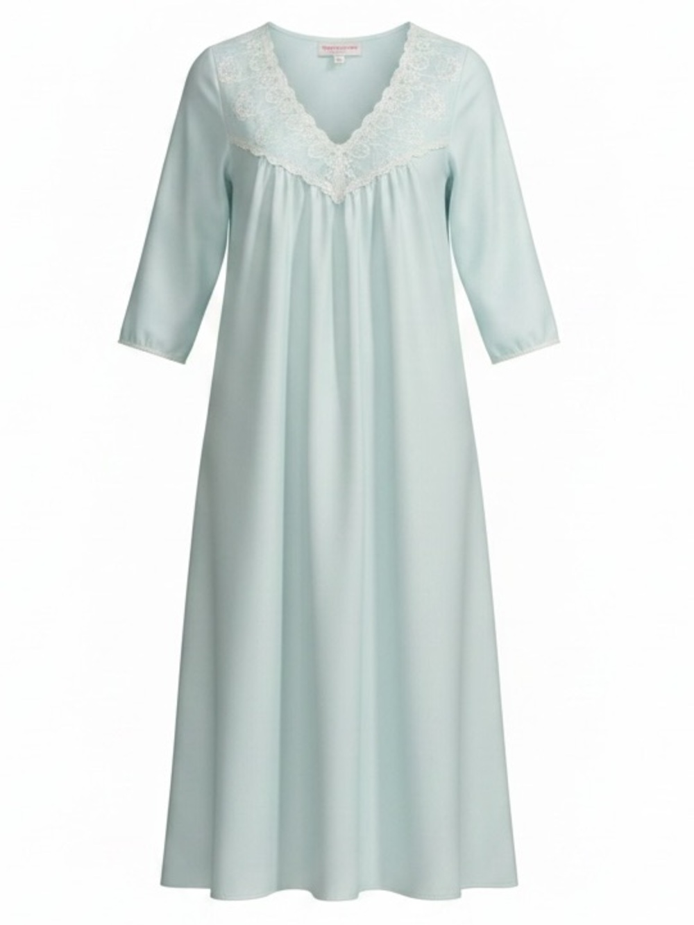 Oscar de la Renta Pink Label long-sleeve Vintage pale blue/green nightgown